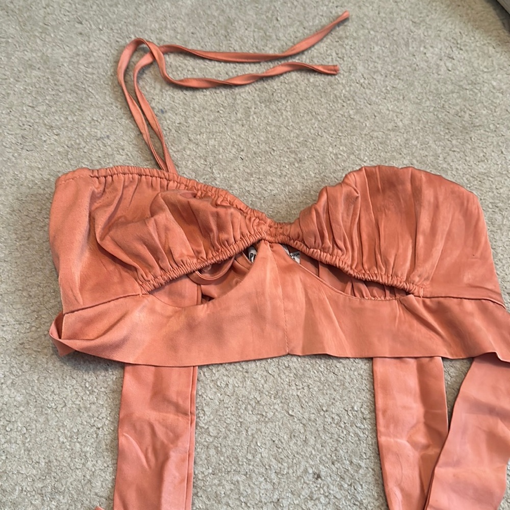 Orange Crop Tie Top
